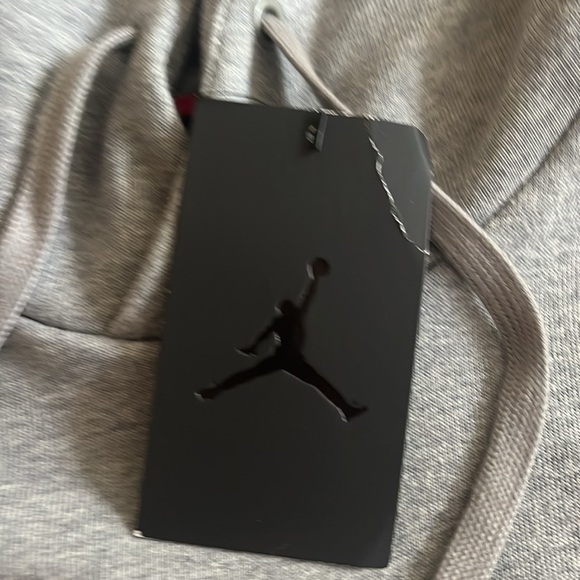 NWT Jordan Air Men's Gray Big Logo Long Sleeve Fleece Hoodies Size XS - Picture 8 of 10